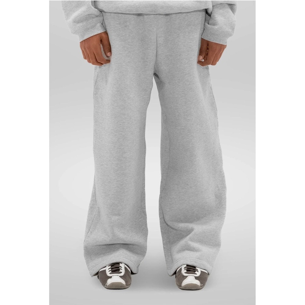 Lucid Blanks 350GSM Heather Gray Fleece Sweatpants, Large